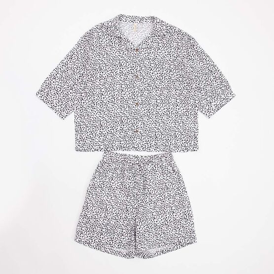 07864077-45 Летний костюм рубашка + шорты для девочки для девочки белый,черный