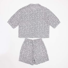 07864077-45 Летний костюм рубашка + шорты для девочки для девочки белый,черный фото №2