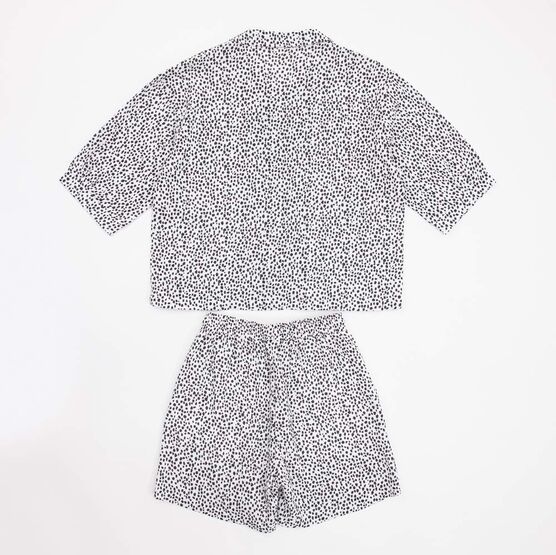 07864077-45 Летний костюм рубашка + шорты для девочки для девочки белый,черный фото №2