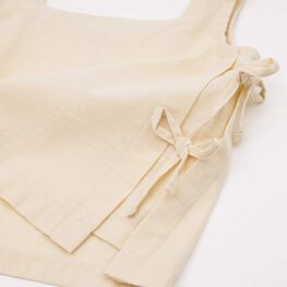 07864094-40 Летний костюм топ + брюки для девочки для девочки бежевый фото №3