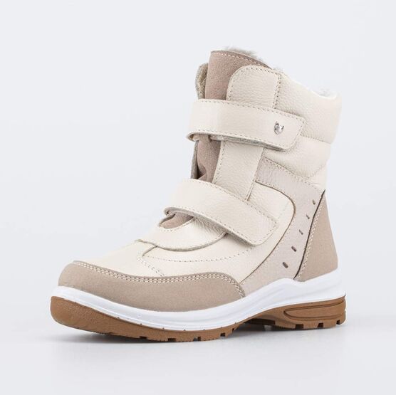 452099-58 Зимние ботинки на липучках для девочки бежевый