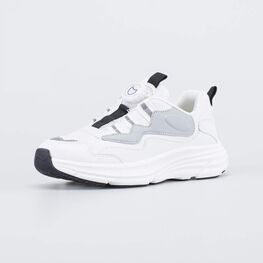 644472-71 Белые кроссовки с системой быстрой шнуровки для мальчики бел-чер