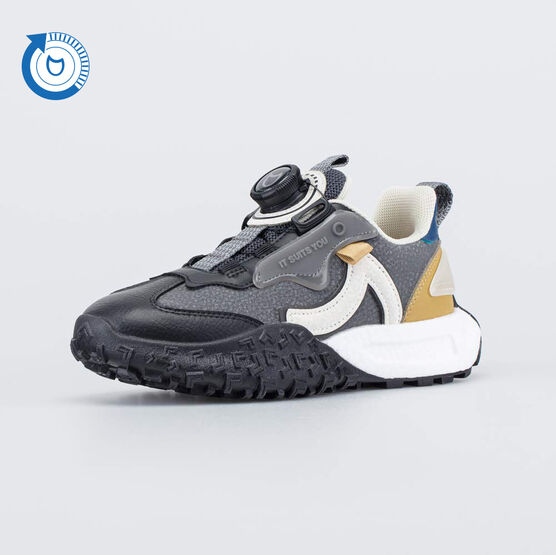 644475-71 Кроссовки буст подростковые для мальчики сер-чер