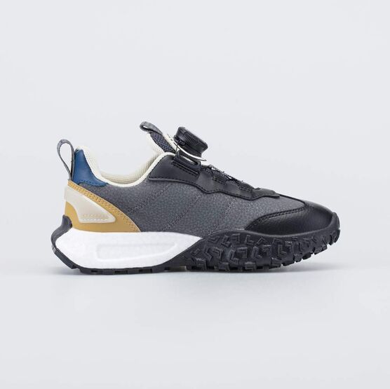 644475-71 Кроссовки буст подростковые для мальчики сер-чер фото №2