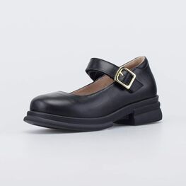 632368-21 Кожаные школьные туфли черный для девочки черный