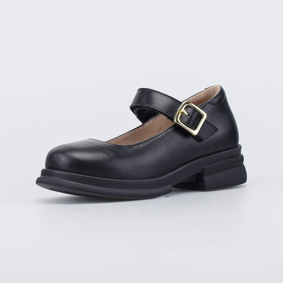 632368-21 Кожаные школьные туфли черный для девочки черный