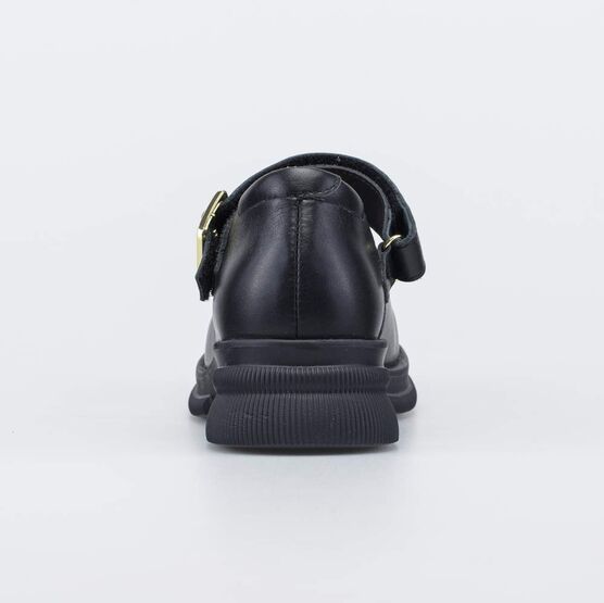 632368-21 Кожаные школьные туфли черный для девочки черный фото №5