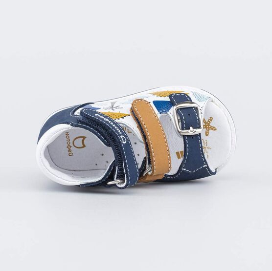 022135-24 Сандалии для первых шагов Динозаврики для мальчики разноцветный фото №4