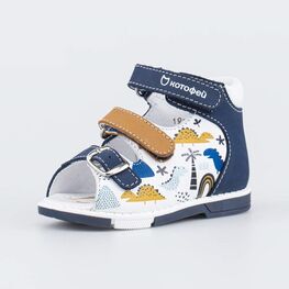 022135-24 Сандалии для первых шагов Динозаврики для мальчики разноцветный