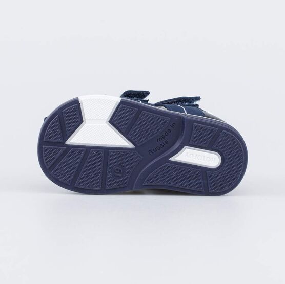 022145-22 Кожаные сандалии Первые шаги для мальчики синий фото №3