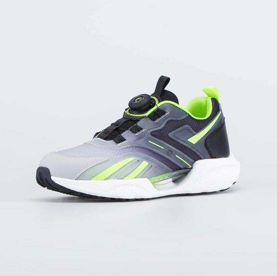 744231-12 Кроссовки-буст для мальчика-подростка для мальчики серый + салатовый