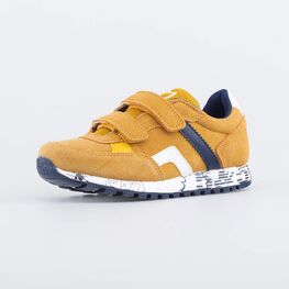344331-75 Кроссовки из натуральной кожи для мальчики горчичный