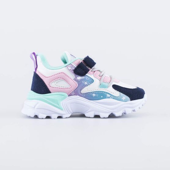 344407-71 Кроссовки для девочки для девочки бел-роз-син фото №2
