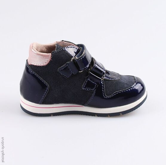 152190-25 Ботинки для девочки син-роз фото №2