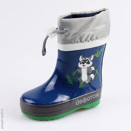 166096-11 Резиновые сапоги Енот для мальчики син-сер