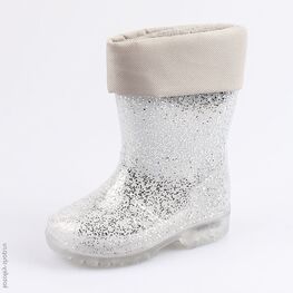 266020-11 Резиновые сапоги с LED-подсветкой для девочки серебрист.