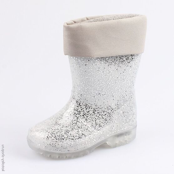 266020-11 Резиновые сапоги с LED-подсветкой для девочки серебрист.