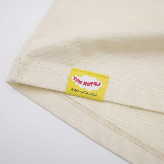 07802048-40 Футболка детская Три кота бежевый для девочки бежевый фото №4