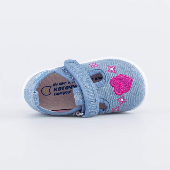 131141-11 Текстильная обувь для девочки голубой фото №4