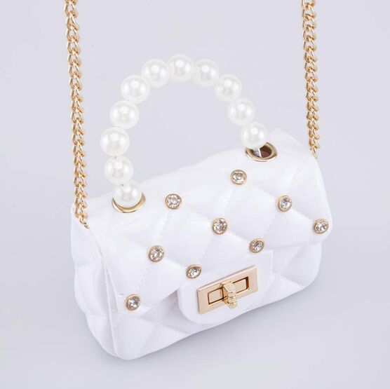 02802360-40 Мини сумка Жемчуг белый для девочки белый фото №5