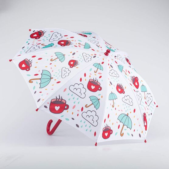 03807087-40 Зонт детский Дождик белый для девочки белый