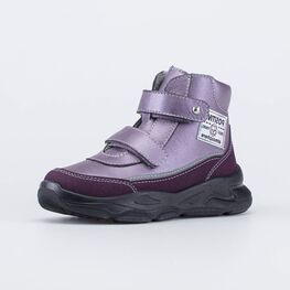 352388-32 Утепленные ботинки с липучками для девочки фиолетовый