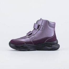 352388-32 Утепленные ботинки с липучками для девочки фиолетовый фото №2