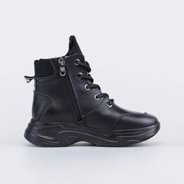 552293-33 Утепленные ботинки для девочки на весну/осень для девочки черный фото №2