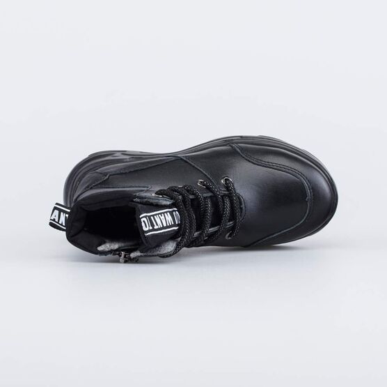 552293-33 Утепленные ботинки для девочки на весну/осень для девочки черный фото №4