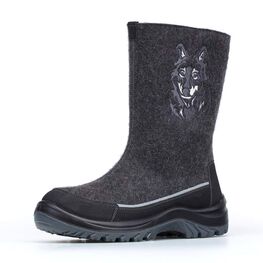 967051-41 Высокие валенки Волк для мальчики серый