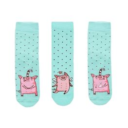 07042311-41 Детские носки комплект (3 пары) бирюзовый для универсальные бирюзовый