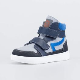 352407-34 Утепленные ботинки для мальчика для мальчики синий + серый