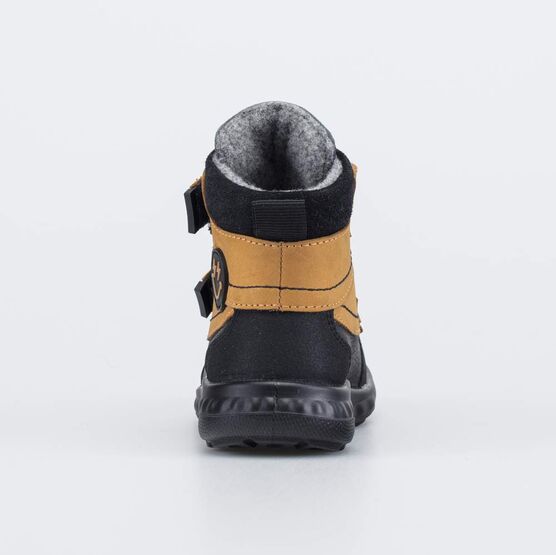 352410-31 Кожаные утепленные ботинки Смайл для мальчики жел-чер фото №5