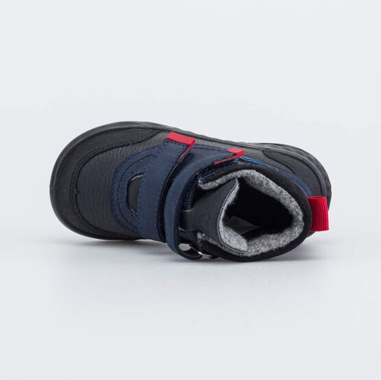 352410-32 Кожаные утепленные ботинки Смайл для мальчики синий + красный фото №4