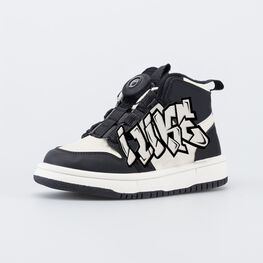 354067-33 Утепленные ботинки для мальчика Граффити для мальчики черный + бежевый