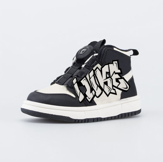 354067-33 Утепленные ботинки для мальчика Граффити для мальчики черный + бежевый