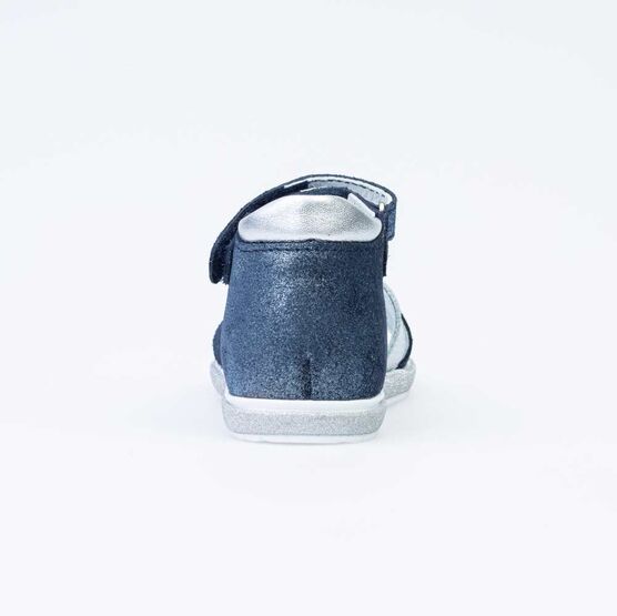 122156-22 Нарядные босоножки для девочки для девочки син-срб фото №5