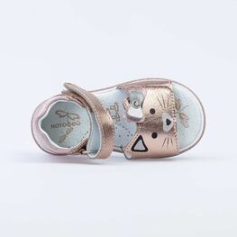 122154-22 Нарядные босоножки для девочки для девочки бронзовый фото №4