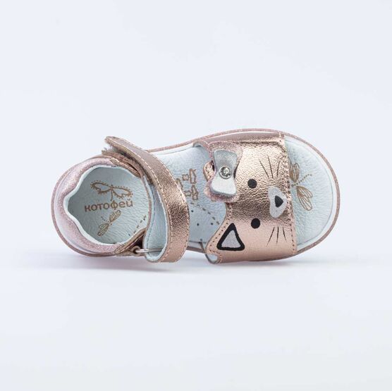 122154-22 Нарядные босоножки для девочки для девочки бронзовый фото №4