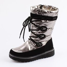 664045-42 Сапожки для девочки серебрист.