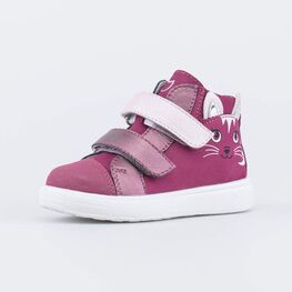 352382-21 Кожаные ботинки на липучках Котенок для девочки фуксия