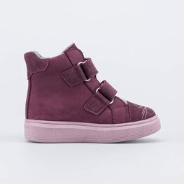 352399-31 Утепленные ботинки на липучках для девочки бордовый фото №2