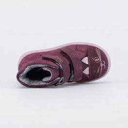 352399-31 Утепленные ботинки на липучках для девочки бордовый фото №4