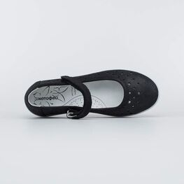 532234-21 Туфли-балетки для девочки черный велюр для девочки черный фото №4