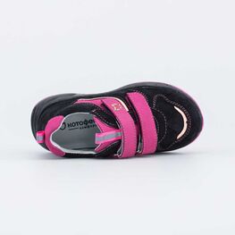 332145-22 Полуботинки на липучках для девочки черный фото №4