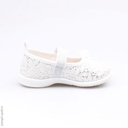 131112-11 Текстильная обувь для девочки серебристый фото №2