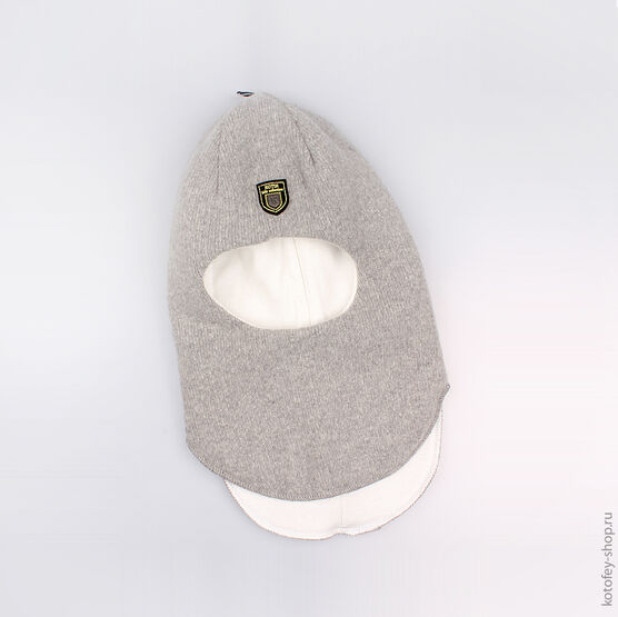 07711074-25 Шлем зимний (80% шерсть) серый для мальчики светло-серый