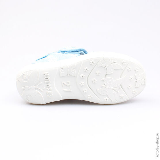 421016-11 Босоножки текстильные для девочки голубой фото №3