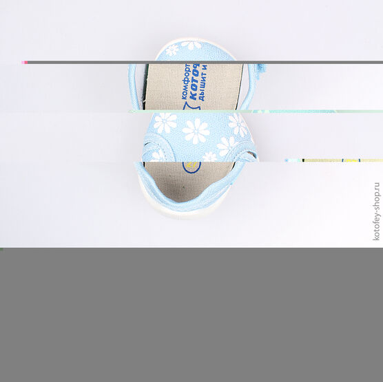 421016-11 Босоножки текстильные для девочки голубой фото №4