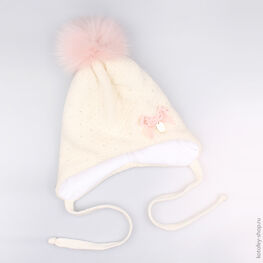 07811089-23 Шапка зимняя, 80% шерсть, белая для девочки белый